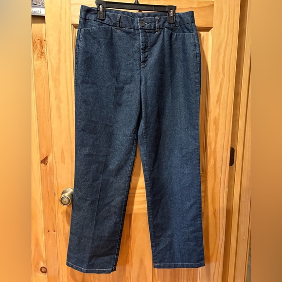 Kim Rogers Chino Jeans Womens Size 12 Blue Denim Straight Stretch - Picture 1 of 12